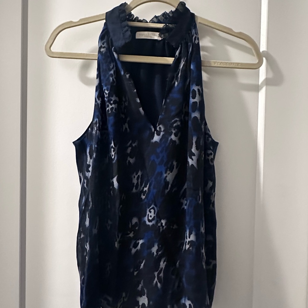 Ramy Brook Blue Patterned Sleeveless Top